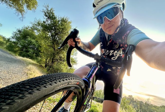 Anna1 mom takes selfie on bike