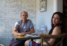 Man and woman sitting at a table