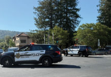 Police car in a parking lot