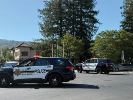 Police car in a parking lot