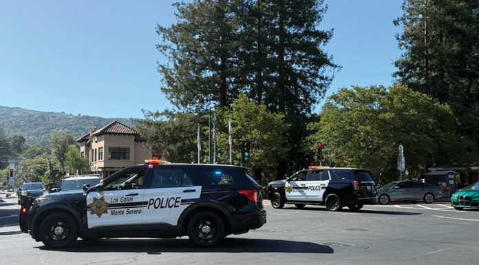 Police car in a parking lot