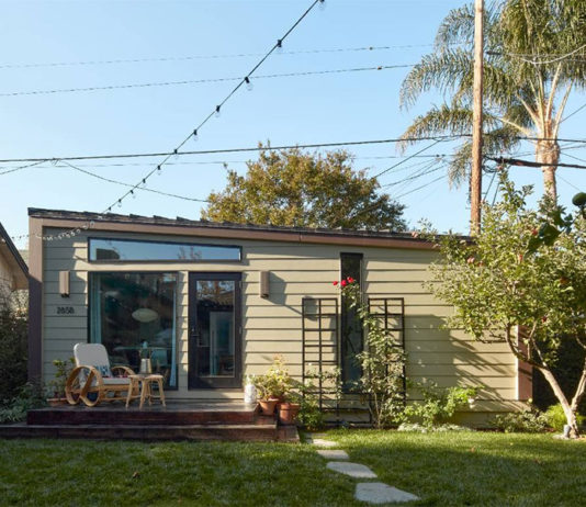 Small structure in a surburban back yard