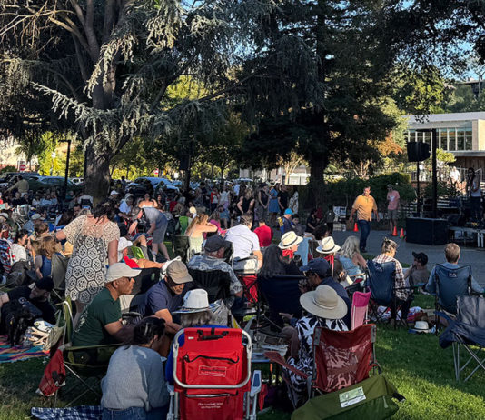 Music in the Park Returns to Civic Center Lawn Crowd watching live music outdoors on a lawn