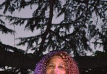 Clairdee sings under the redwoods in Los Gatos