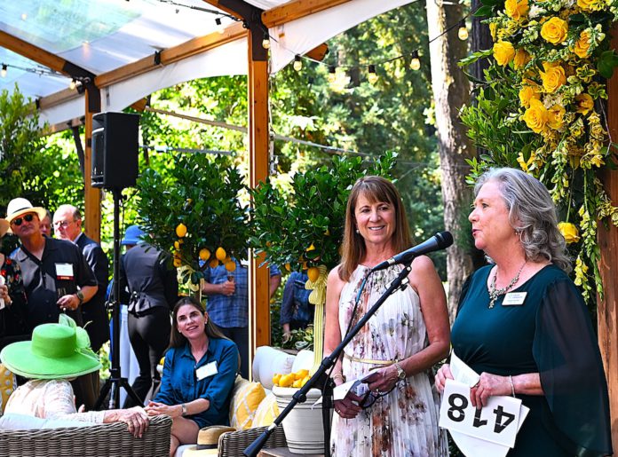 Pam Klaus-Executive Director of Cancer CAREpoint with Sarah Schiltz-Board Chair garden party