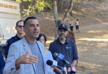 Sam Liccardo at a Los Gatos press conference