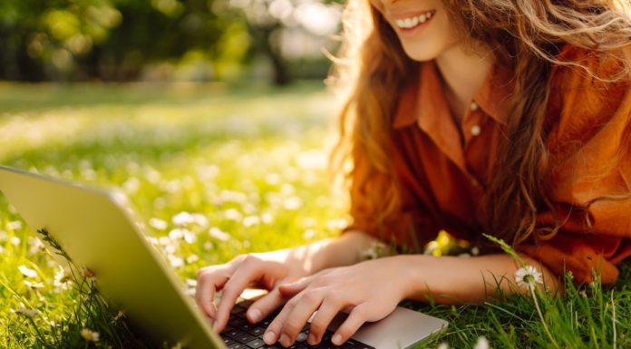 With Laptop