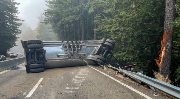 overturned tanker