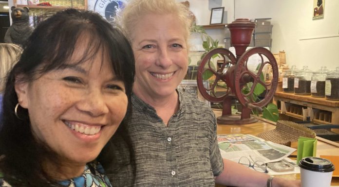 two authors at the coffee shop