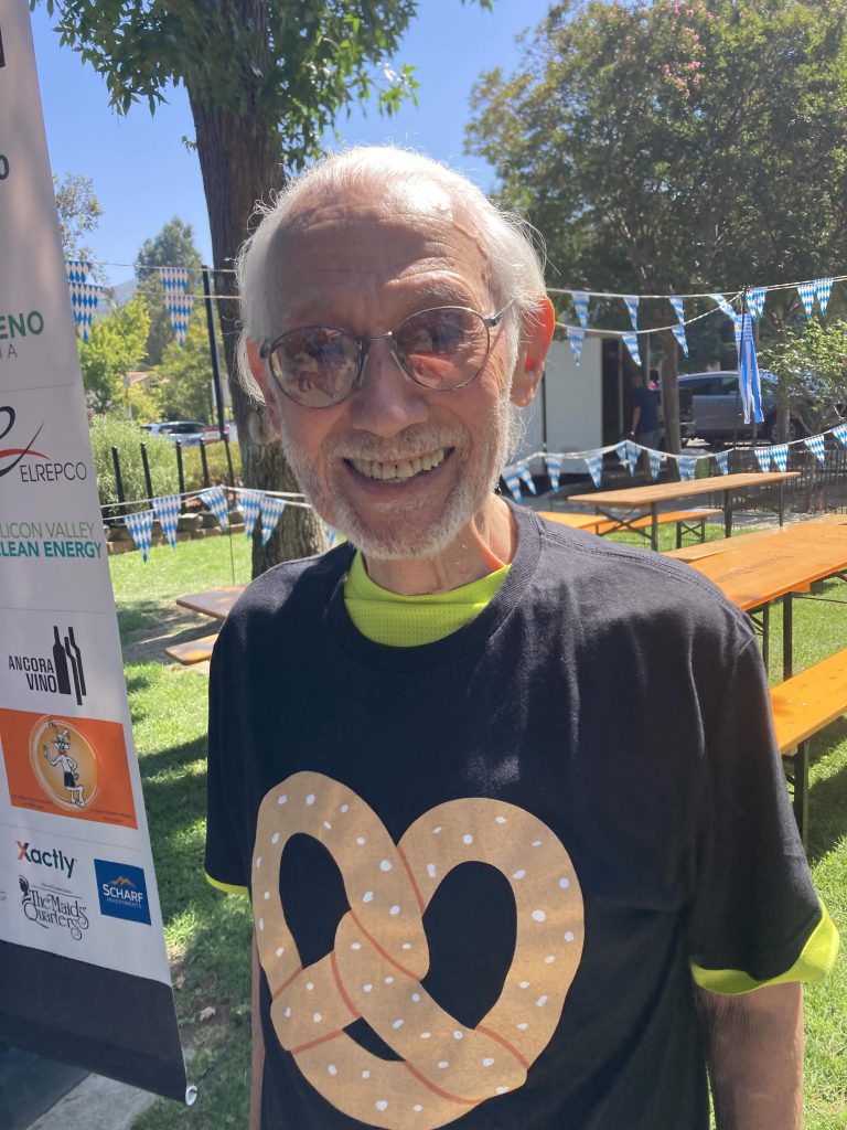 Peter Hertan with a pretzel shirt