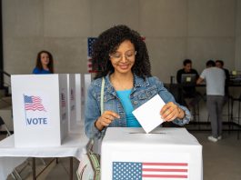 ballot box photo of woman