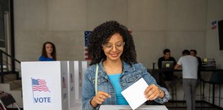 ballot box photo of woman