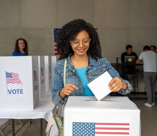 ballot box photo of woman