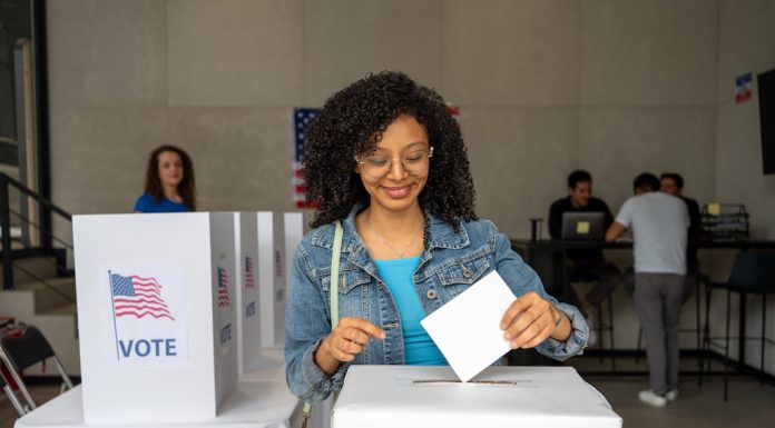 ballot box photo of woman
