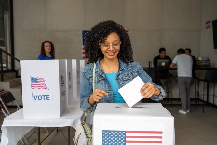 ballot box photo of woman