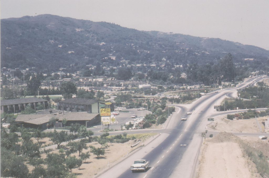 archival photo of Los Gatos-Saratoga Road