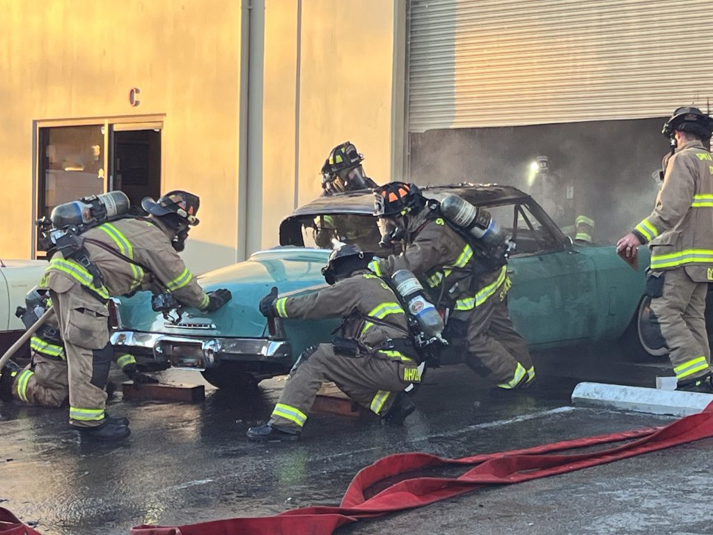 car damaged by fire