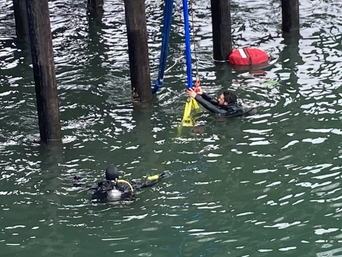 Diver at Work Santa Cruz Wharf vehicle extraction