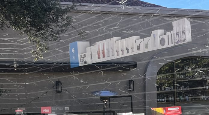 From a ‘Best of LG’ boutique to vaporizers and bongs? mirrored display case with fake urine and other smoke shop-style items