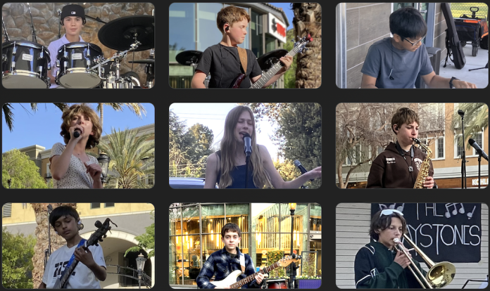 grid of band images