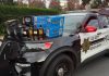 beer and liquor on a cop car
