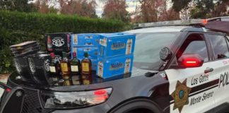 beer and liquor on a cop car
