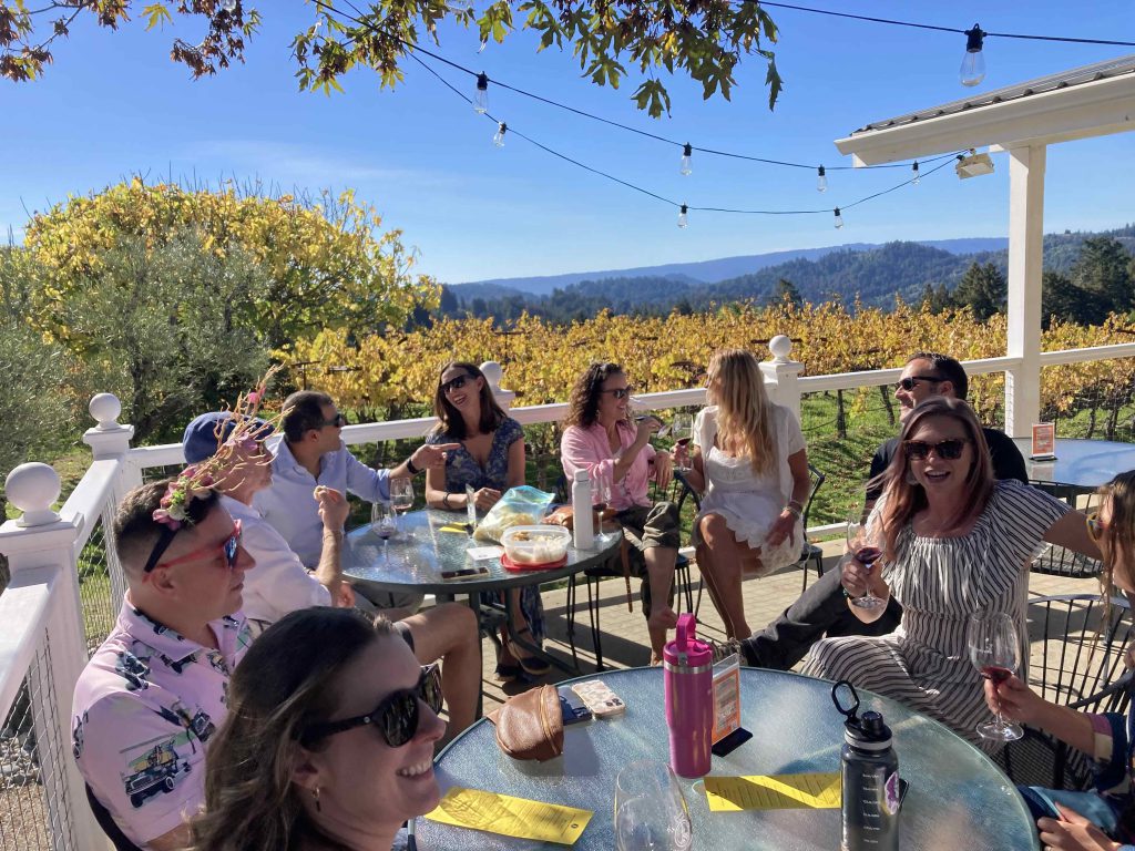 Burrell School wine tasting group