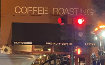 UPDATED WITH CRASH VIDEO: Los Gatos driver, 90, injured as car smashes into Los Gatos Coffee Roasting Co. on Thanksgiving car crash at Los Gatos Coffee Roasting Co.
