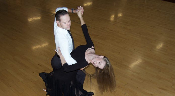 Ballroom dancer prepares for Redwood City competition ballroom dance dip