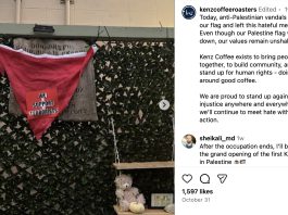 Palestinian flag graffiti in Los Gatos