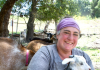 Shoshana Ohriner holds a small goat