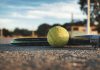tennis ball and racket