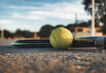 tennis ball and racket