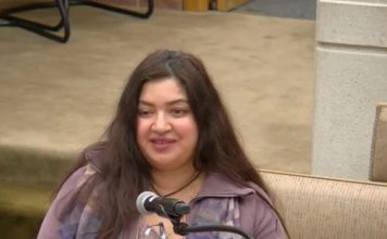 Council meeting screenshot of Bridget Alexander