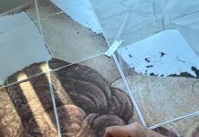 Close-up of art-in-progress