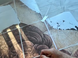 Close-up of art-in-progress