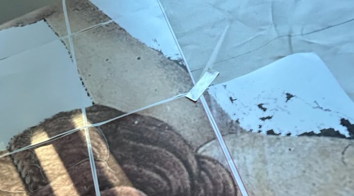 Close-up of art-in-progress