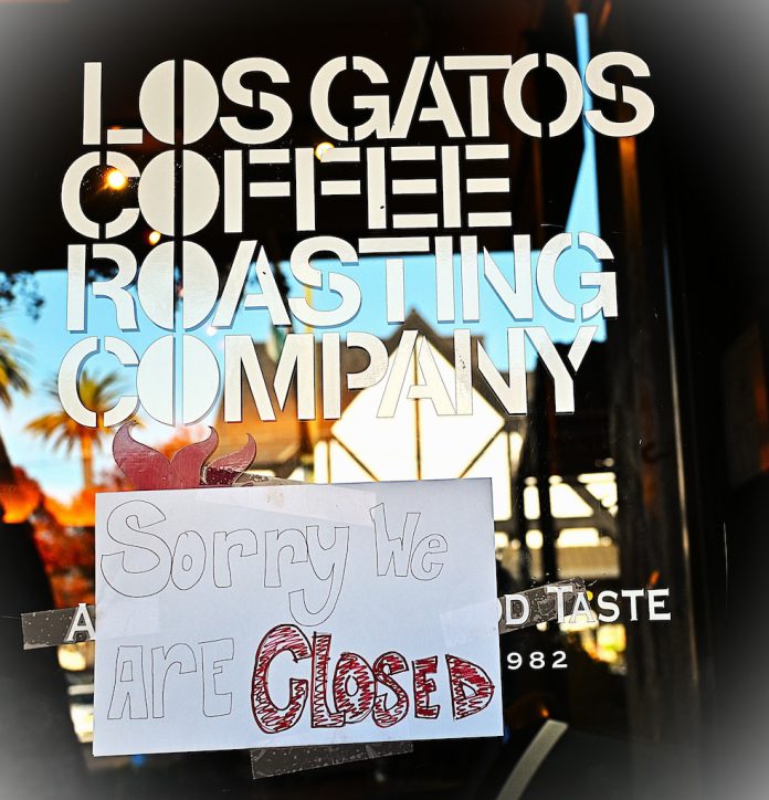 Closed sign Coffee shop closed sign