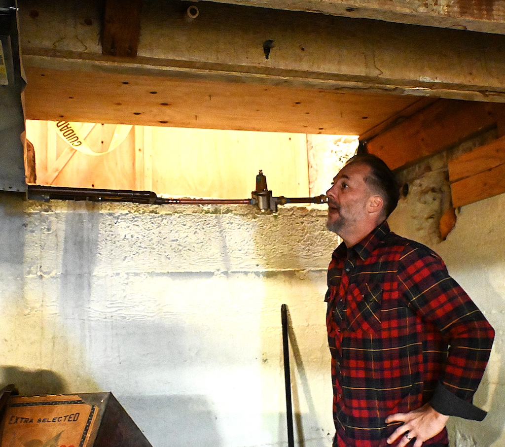 Dylan Phillips in the basement