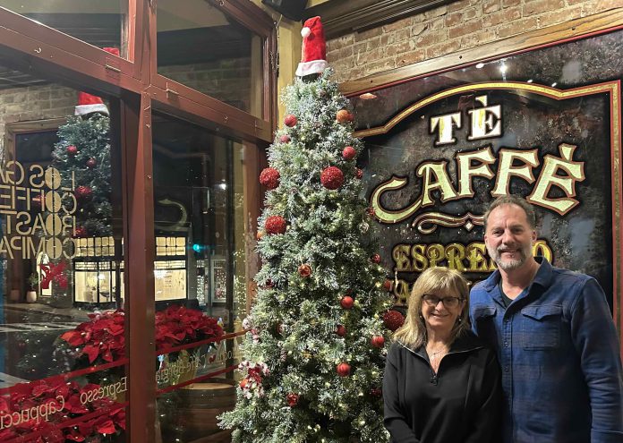 Hope Phillips Tree Hope and Phillips by the Xmas tree.