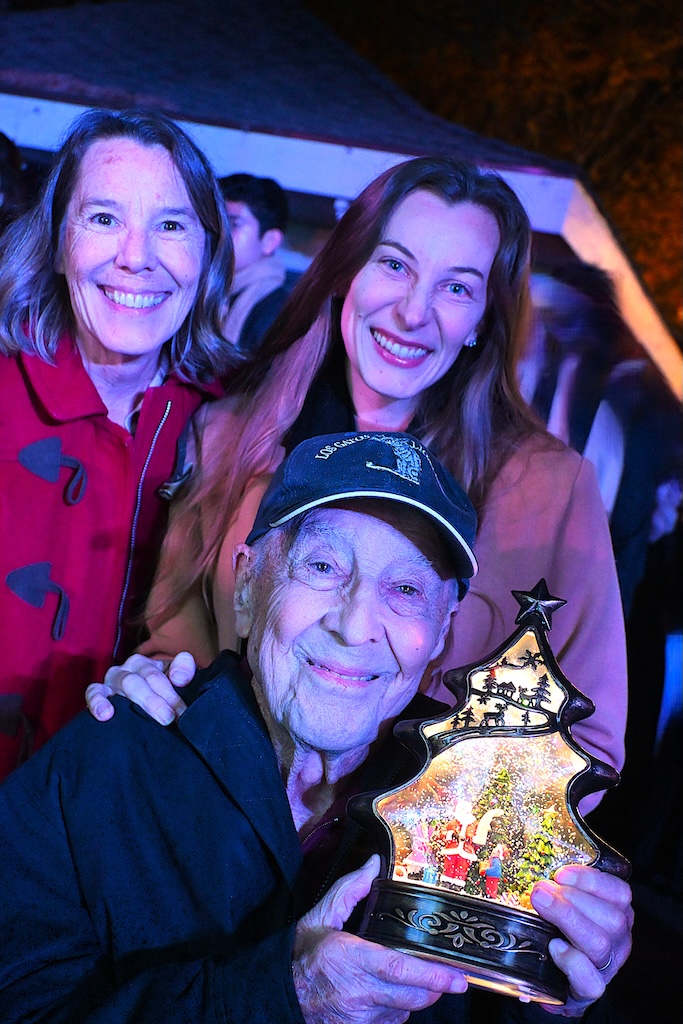John Lochner and his family at the tree lighting