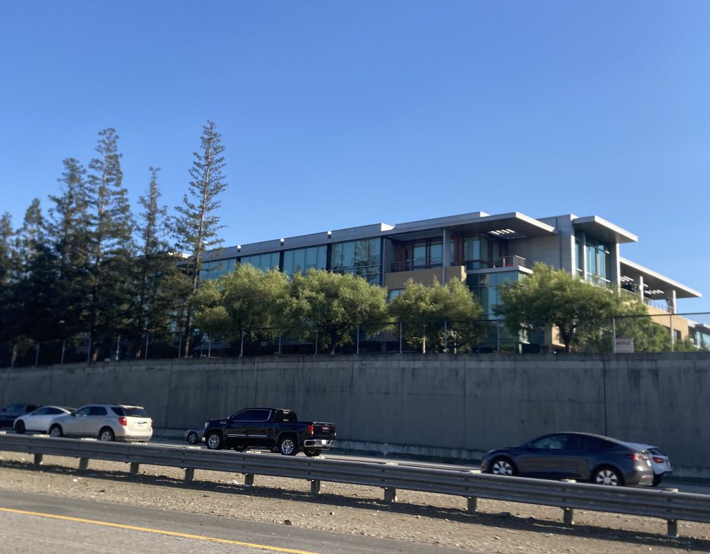 Netflix headquarters in Los Gatos at rush hour
