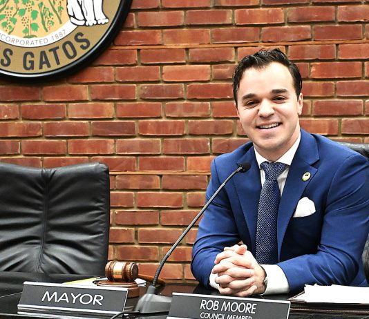 Rob Moore is the youngest mayor ever to take charge of Los Gatos (but just barely) Rob Moore beaming