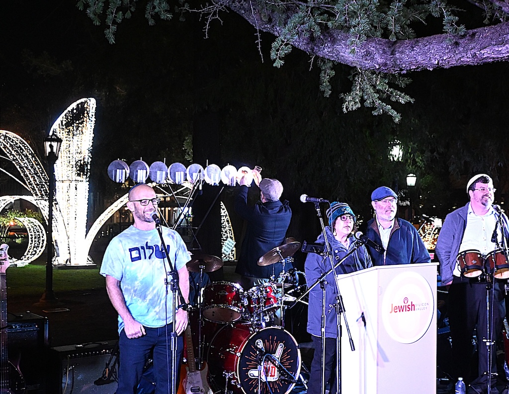 menorah lighting in Town Plaza Park