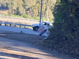 crooked election sign in the Santa Cruz Mountains