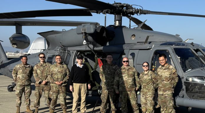 retired major general with troops at the Super Bowl