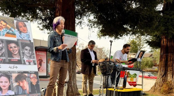 Maria Ristow speaks at Iran event