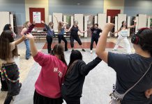 Exercise circle before rehearsal