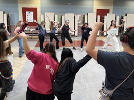 Exercise circle before rehearsal