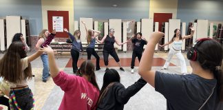 Exercise circle before rehearsal